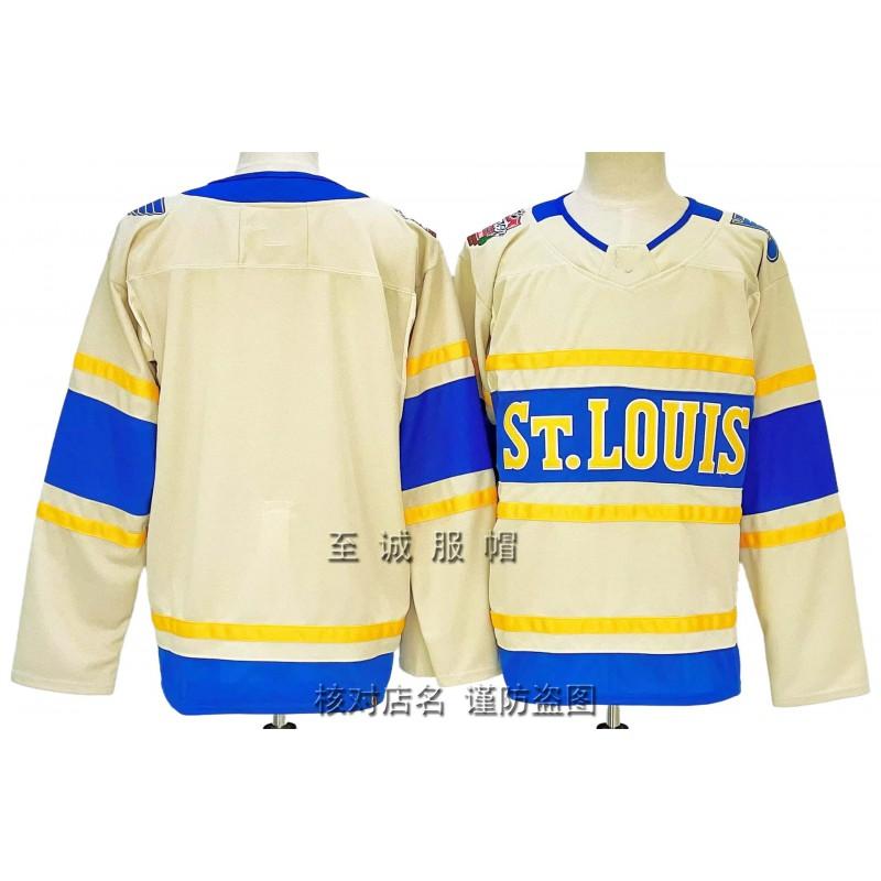 Vintage Ice Hockey Jersey Blue Team 10 Embroidered Practice Uniform Cotton Blend Mens Sportswear Training Games