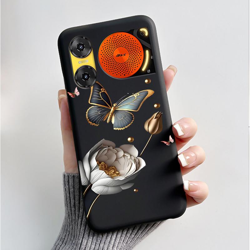 Printing Case For ZTE Nubia Music 2 Music2 Soft Silicone Black Shell For ZTE Nubia Music Z2353 Cover Cute Flower Cartoon Casing