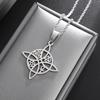 Witch Knot Necklace Stainless Steel Magic Knot Pagan Witchcraft Symbols Pendant Celtic Knot Necklace Jewelry Gifts for Women