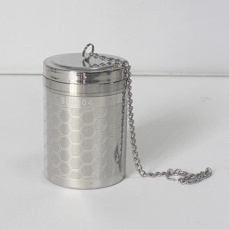 Feinmaschiger Filter Tee-Ei Zylindrisch 304 Edelstahl Gewindeanschluss Teekannen-Sieb Gewürz Kräuter Küchenzubehör