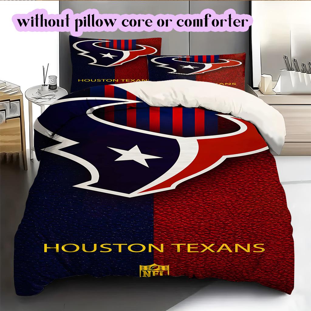 Set Copripiumino Trapuntato con Fantasia Houston Texans Federa Decorazione per la Casa Regalo di Compleanno (1 * copripiumino + 2 * federa, senza nucleo)