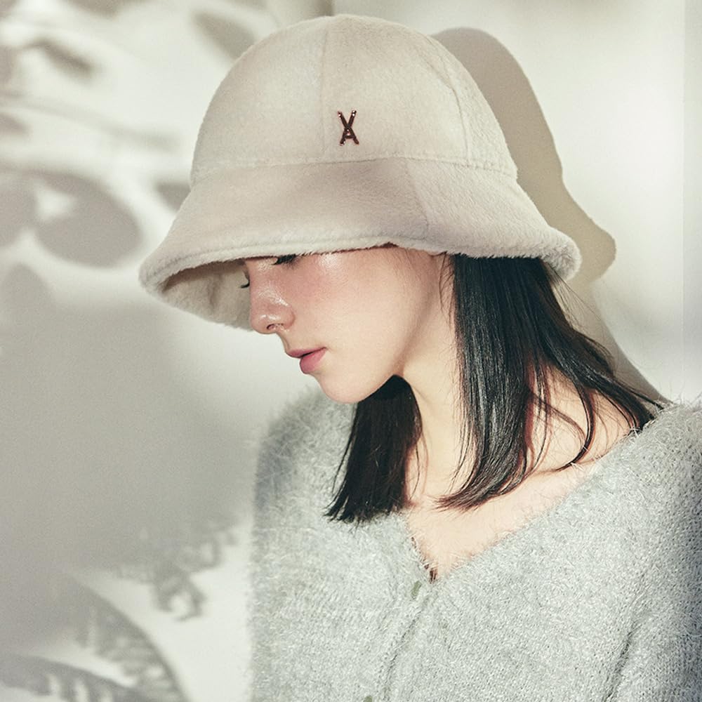 VA Stud Wool Bucket Hat Cream