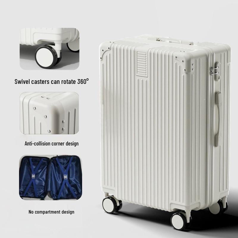 

Leather Universal Wheel Travel Suitcase, Durable 20 /24 with Sturdy Zipper and Password Lock for Men, Women, and Students. 20 inch