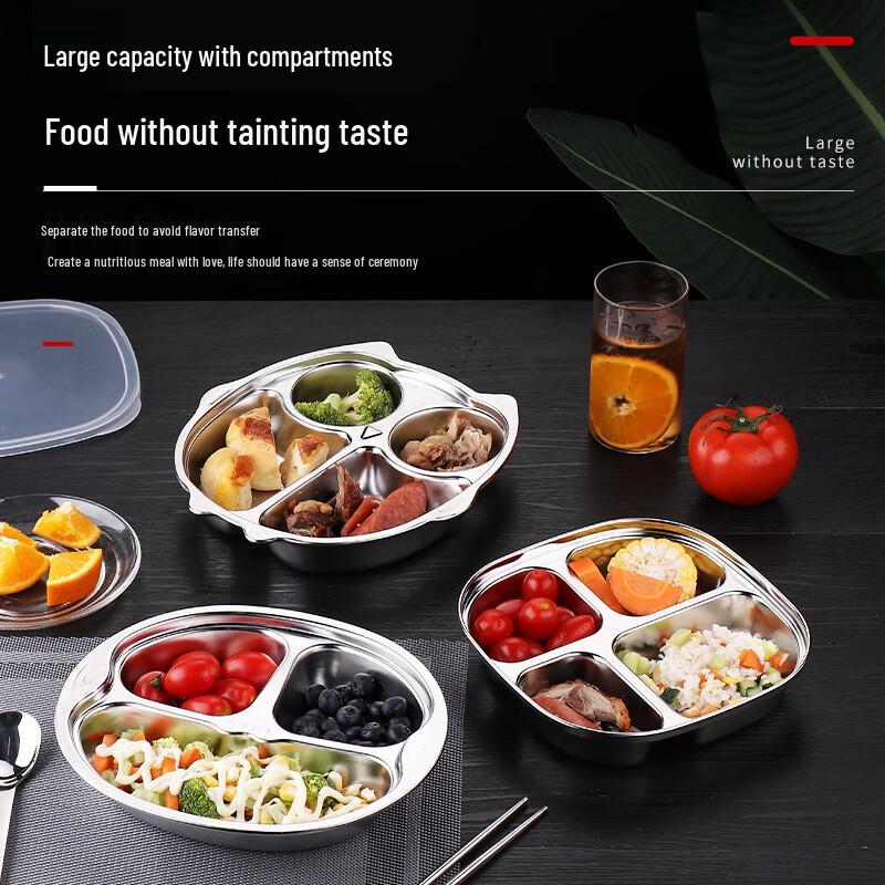 ZISIZ 304 Stainless Steel Kids Meal Tray