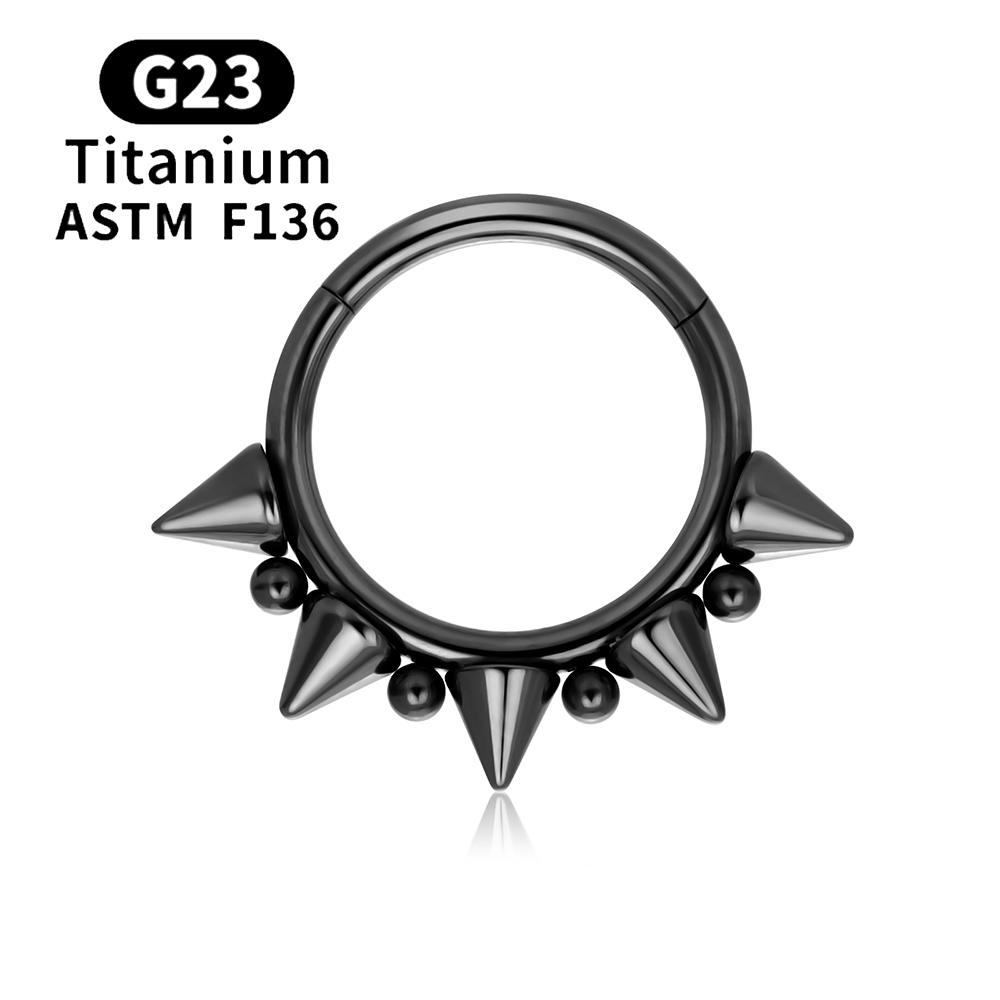 Inele Clicker Septum Spike Titan F136 G23 16G Inele Piercing Septum cu Balama Inele Nas Cercuri Cartilaj Helix Tragus Cercei Bijuterii Body