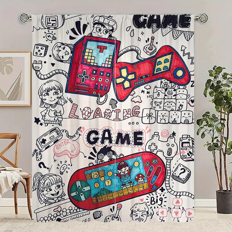 

Игровая консоль - 2 штуки - Принт на шторах, 100% полиэстер, подходит для домашнего декора 29Wx64L(75x166CM)x2