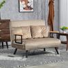 Sleeper Chair, Guest Bed, Wood Armrests, Metal Frame, Up To 120 Kg, 102x73x81cm, Light Brown