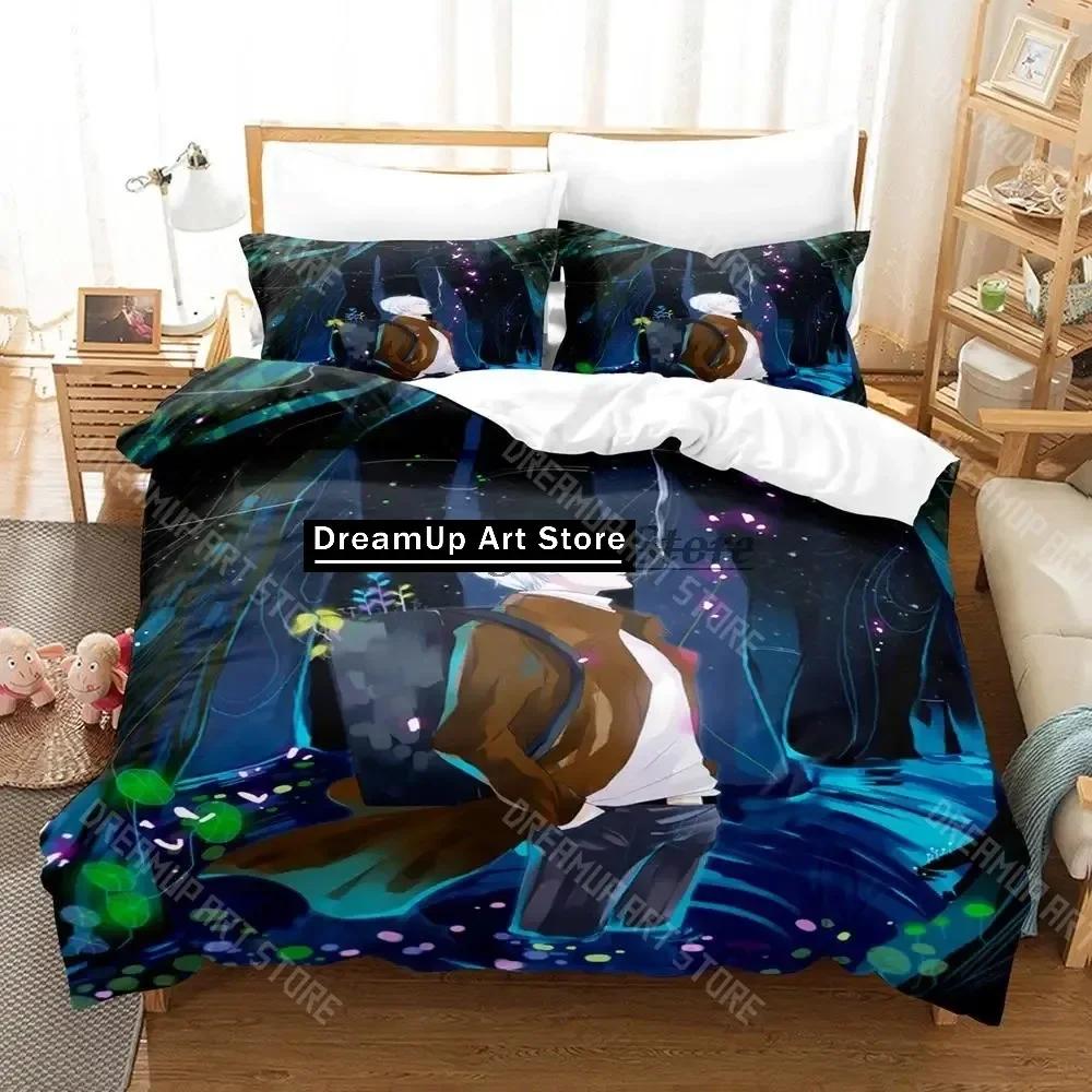 3D-tryck Mushishi Sängkläder Set Enkelt Twin Full Queen King Size Sängset Aldult Barn Sovrum Påslakanset 3D Anime Lakan Set