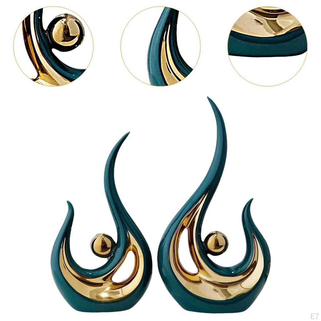 2 Pieces Abstract Art Statue Artwork Fine Workmanship Home Decoration Resin Figurine Modern