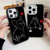 Französische Bulldogge Schwarz Design Weiche Handyhülle für iPhone 15 16 17 Pro Max 17Air 16E 14 Plus 13 12 Mini Stoßfeste Hülle Rückschale
