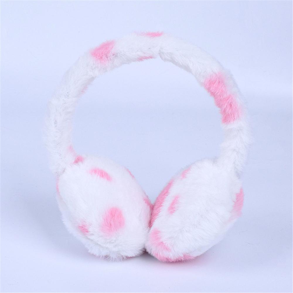 Cow Print Plush Earmuffs Retractable Children's Christmas Gifts Kids Ear Warmers  for Boys Girls