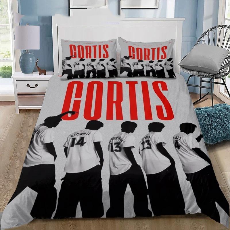 Cortis Red Red Hip Hop Silhouette Print Bedding Set Duvet Cover Set Urban Graffiti Bedding Bedroom Decor Pillowcas 50x75cm