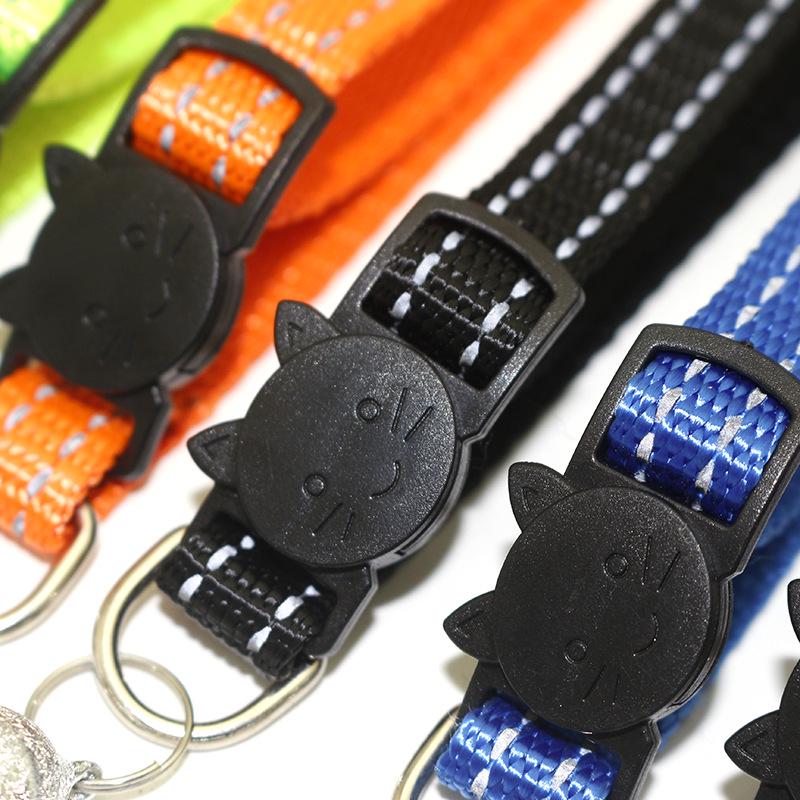 Pet Cha Cha 1.0 Reflective Silk Frosted Bell Collar with Cat Head Safety Buckle for Cats and Dogs
