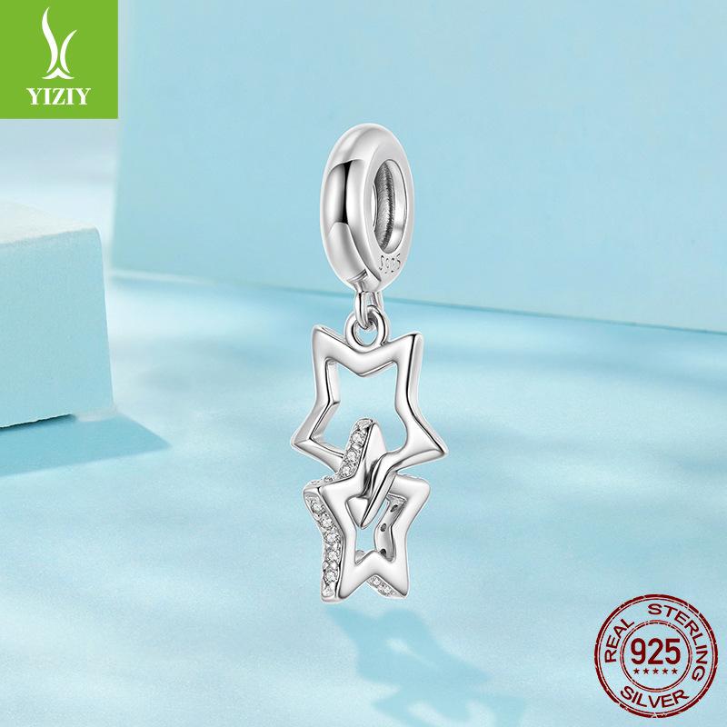 Smart Starlight Pendant Accessories S925 Sterling Silver Star Diy Bracelet Beaded