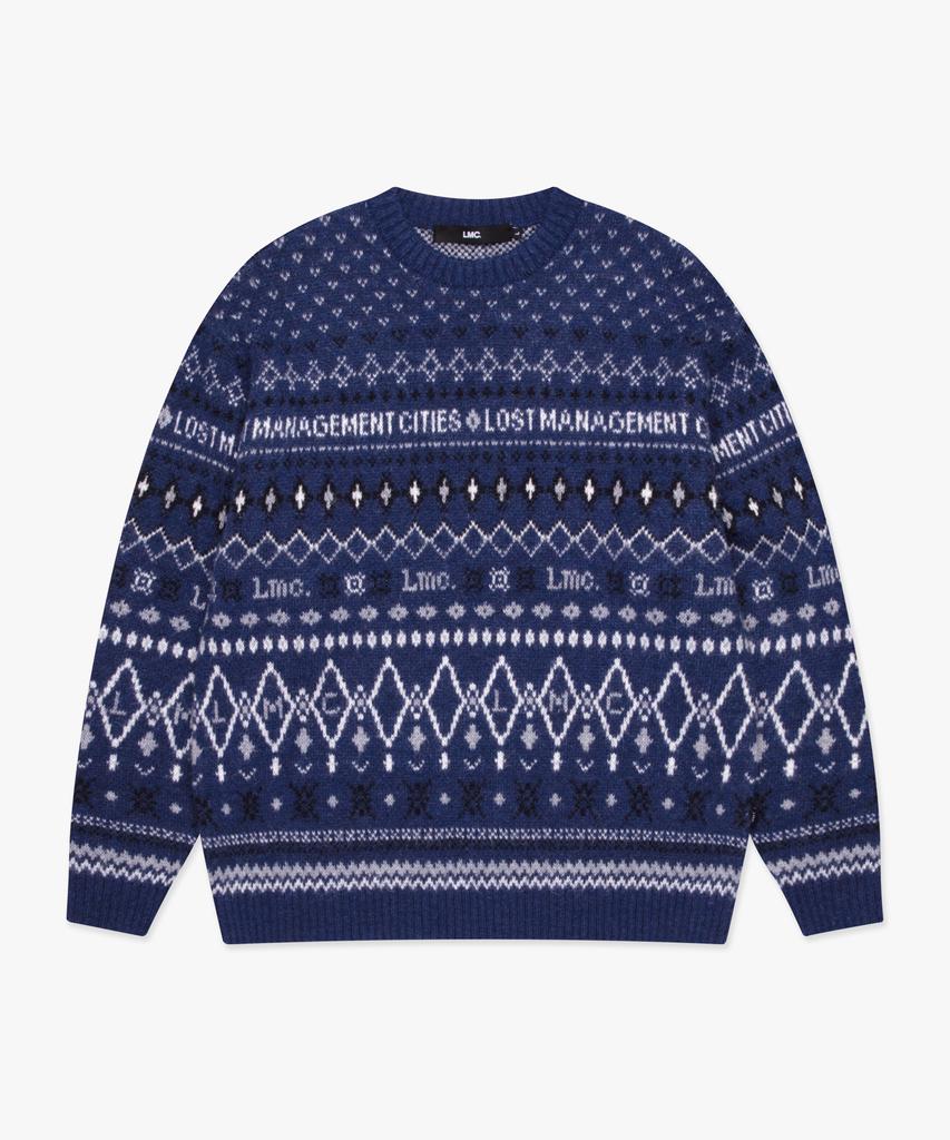 LMC Fair Isle Knit Sweater Navy