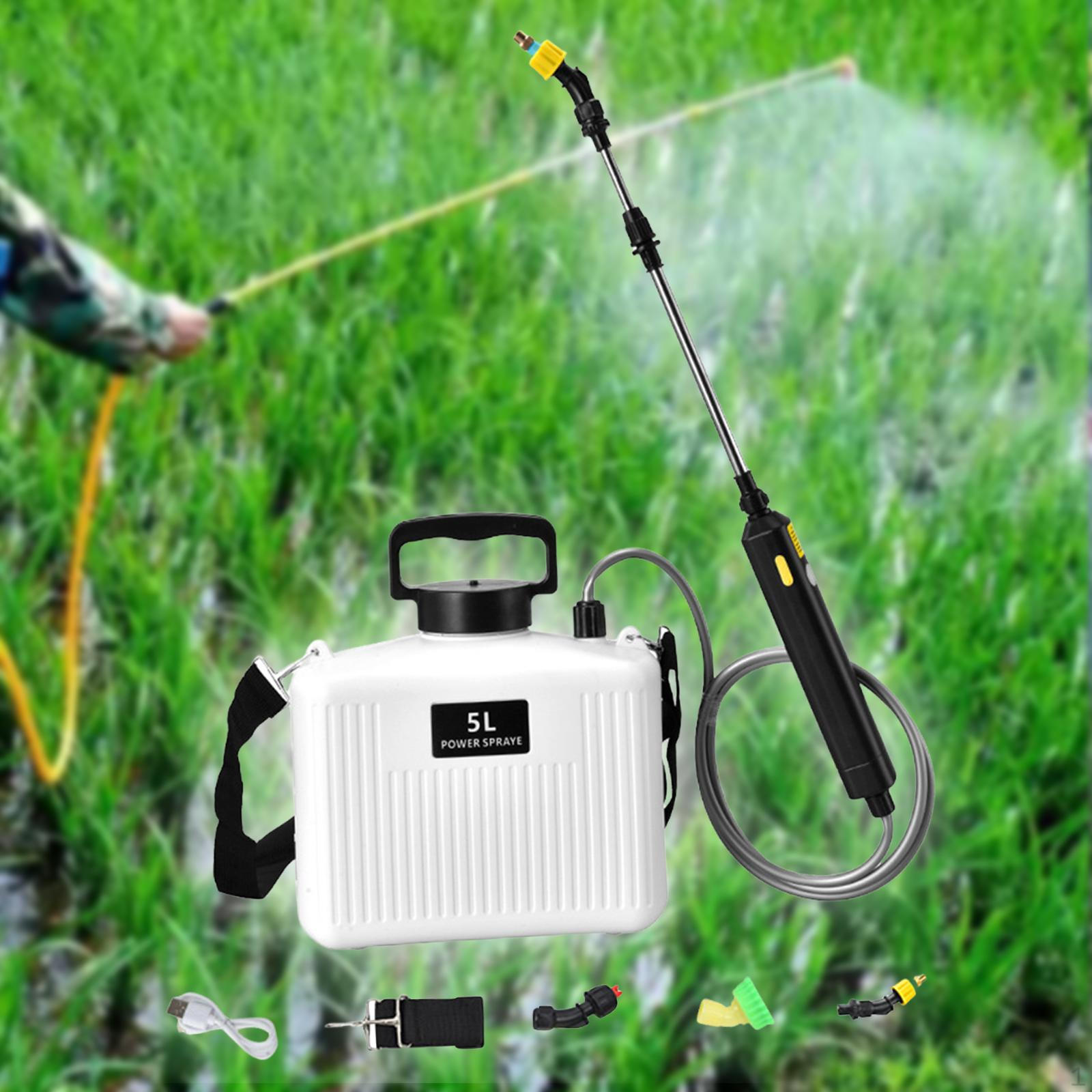 

Электрический садовый опрыскиватель, выдвижной стержень, функциональный, универсальный, износостойкий, USB-зарядка, плечо 5L White