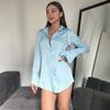 Cotton Comfortable Home Casual Dress Long Sleeve Single Breasted Lapel Sexy Mini Dress Shirts With Buttons 2022 New Outer Wear