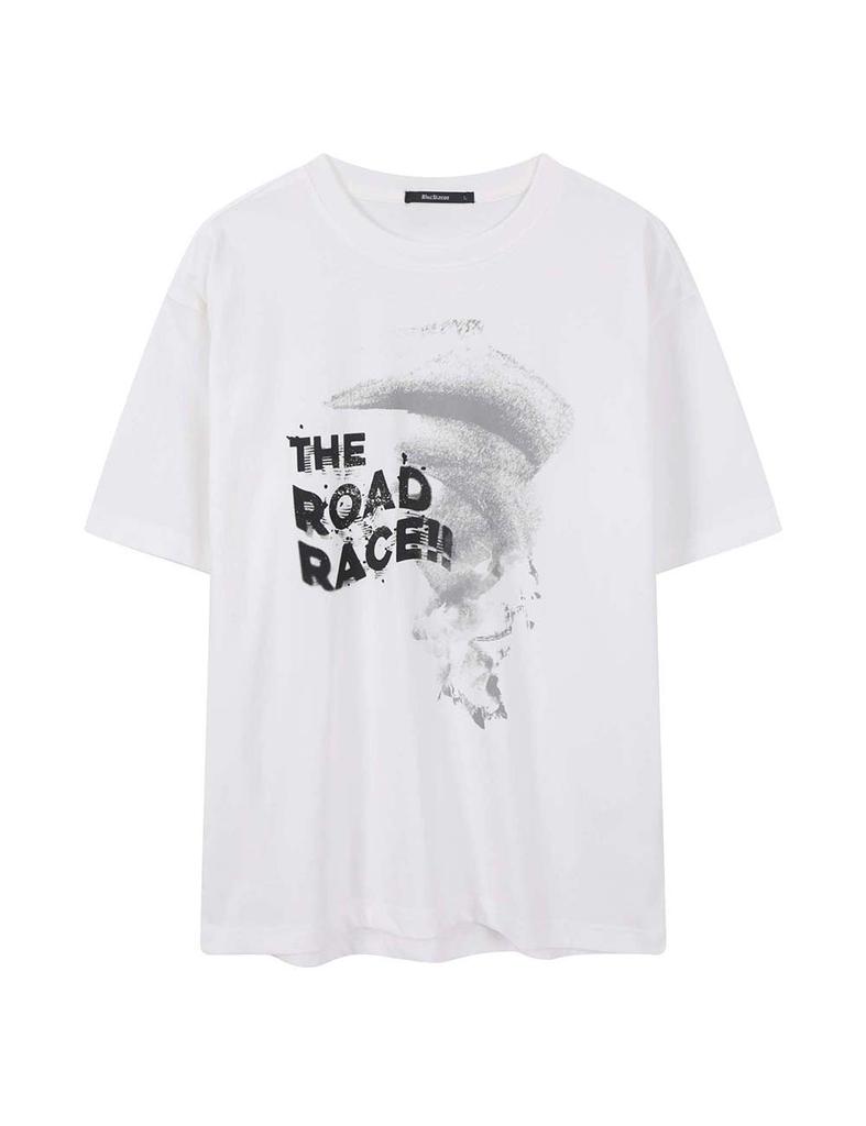 BUCKAROO Loose Fit Painting Road Lace T-Shirt Off White