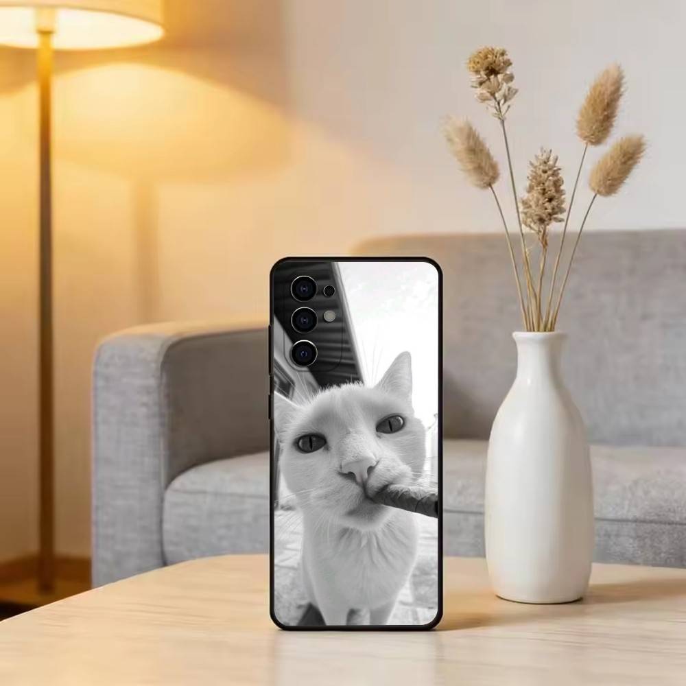 Cool cat Phone Case Black Silicone Soft For Samsung S25,S24,S21,S22,S23,S30,Ultra,S20,Plus,Fe,Lite
