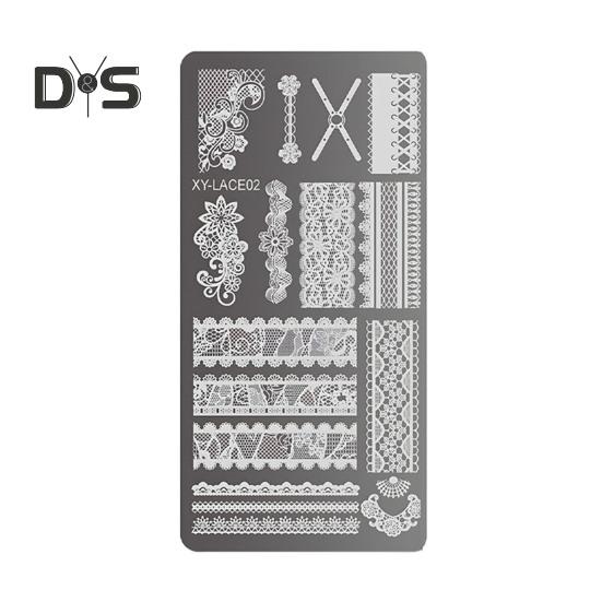 Stamping Plates Set Bows Flowers Lace Design Manicures Decoration Metal Plate Transfer Sweet Series Template