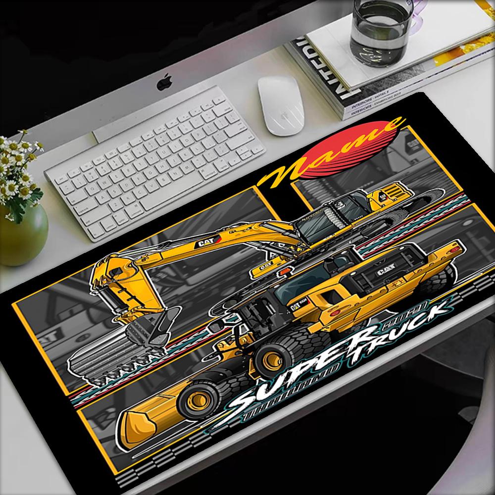Custom Name excavator Theme Mouse Pad, Non Slip Rubber Base, Multifunctional Office & Home Decor, Perfect for Workspace Personalization.