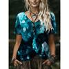 Fashionable Comfortable Oversized Breathable Women's V-neck T-shirt Colorful Creative 3D Pattern Summer Short Sleeved T-shirt