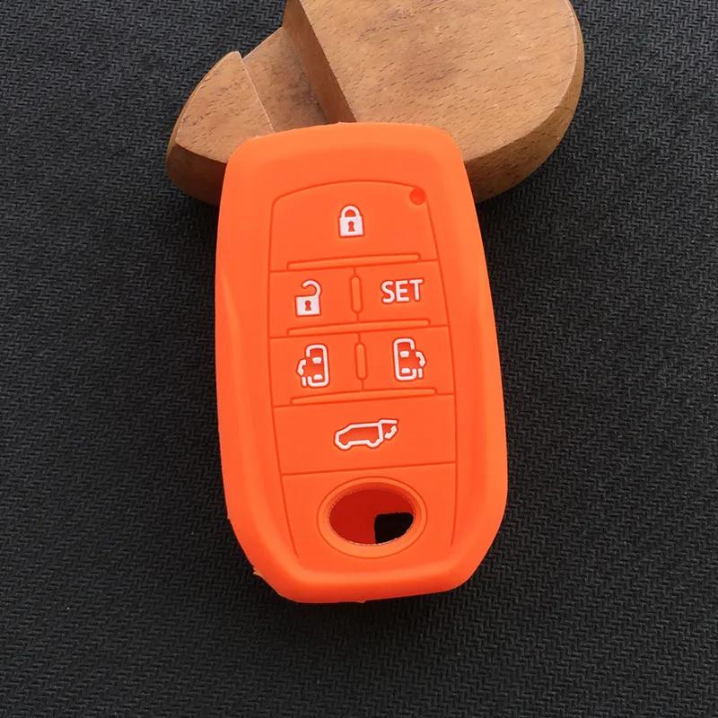 

Silicone Car Key Cover Case Protector For Toyota Alphard Vellfire 30 Series 2 Voxy Noah Esquire Harrier Previa 6 button key помаранчевий