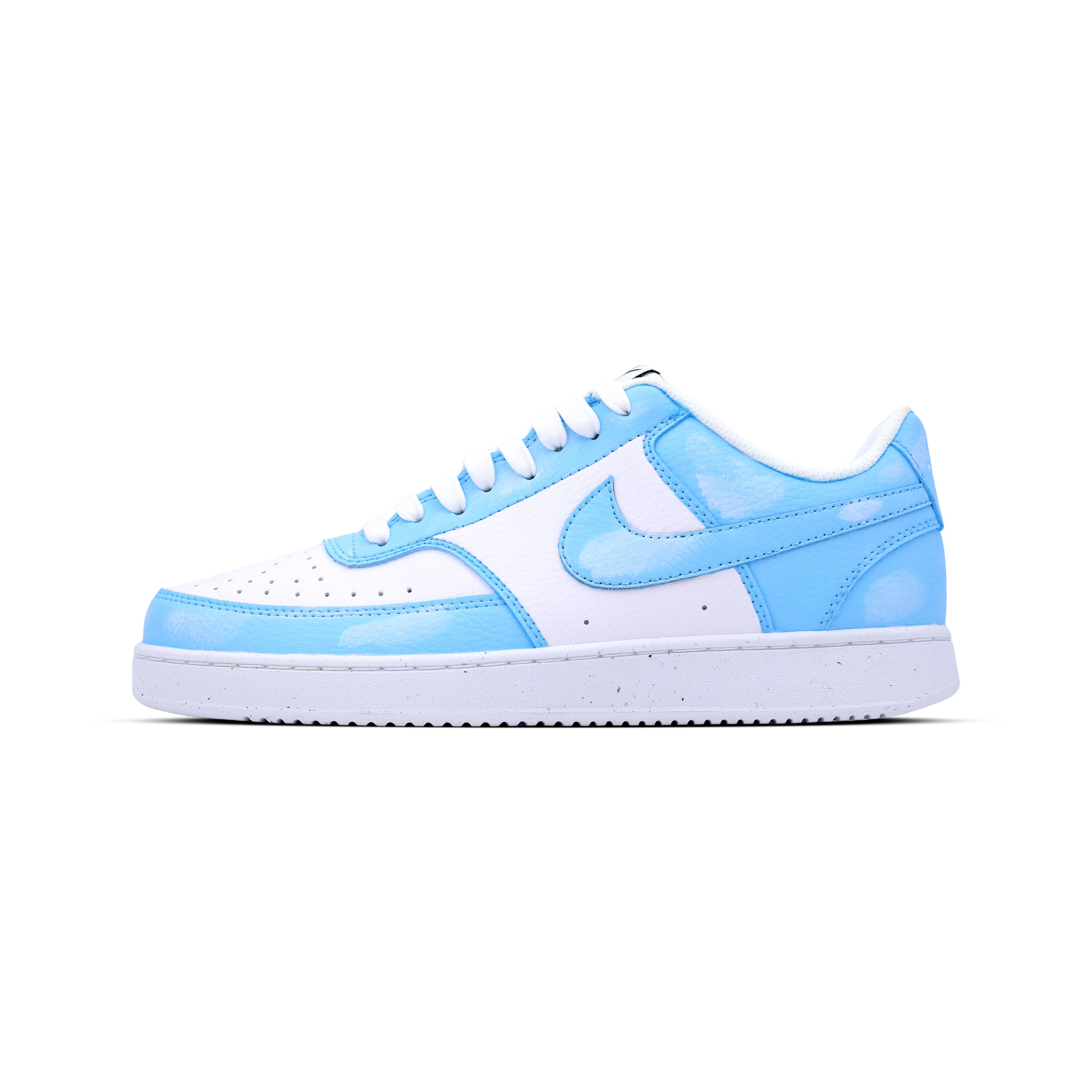 

Nike Court Vision Leather Slip Resistant Abrasion Resistant Low top Skateboard Shoes Unisex Blue White DH2987-101(Team581) 45