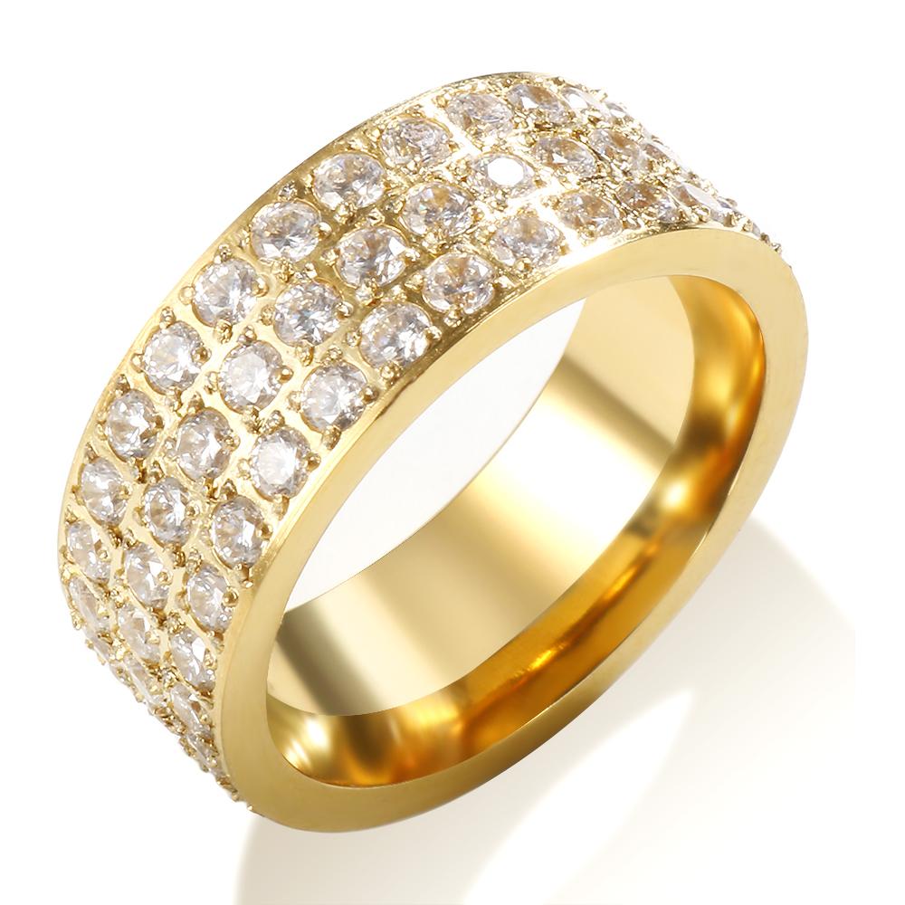 

JINHUI New Zircon Inner Ball Ring High Quality 18 k Gold Plated Stainless Steel Anti fading Finger Ring Women s Jewelry 8