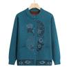 Middle-aged and elderly autumn and winter cardigan top, female grandma fleece thickened warm jacket, festive knitted sweater mother outfit