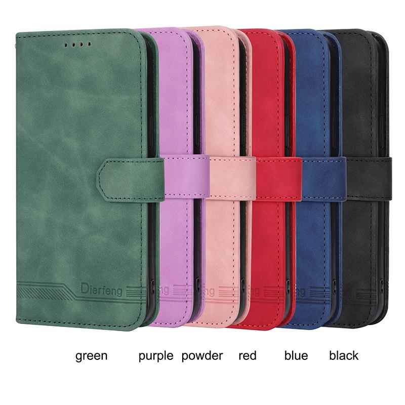 Foreign Trade Flip Card Protective Case, Suitable for Iphone15 Mobile Phone Leather Case Samsung Skin-sensitive Magnetic Suction Sharp MOTO