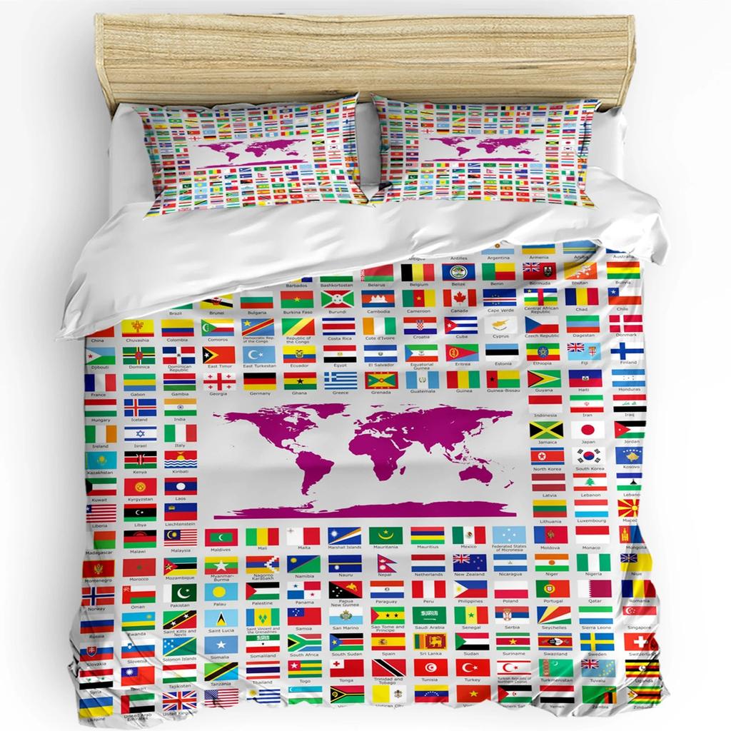 World National Flags Bedding Set Sheet King Twin Double Child Bedding Set Mircofiber or Polyester Duvet Cover Set Home Textiles