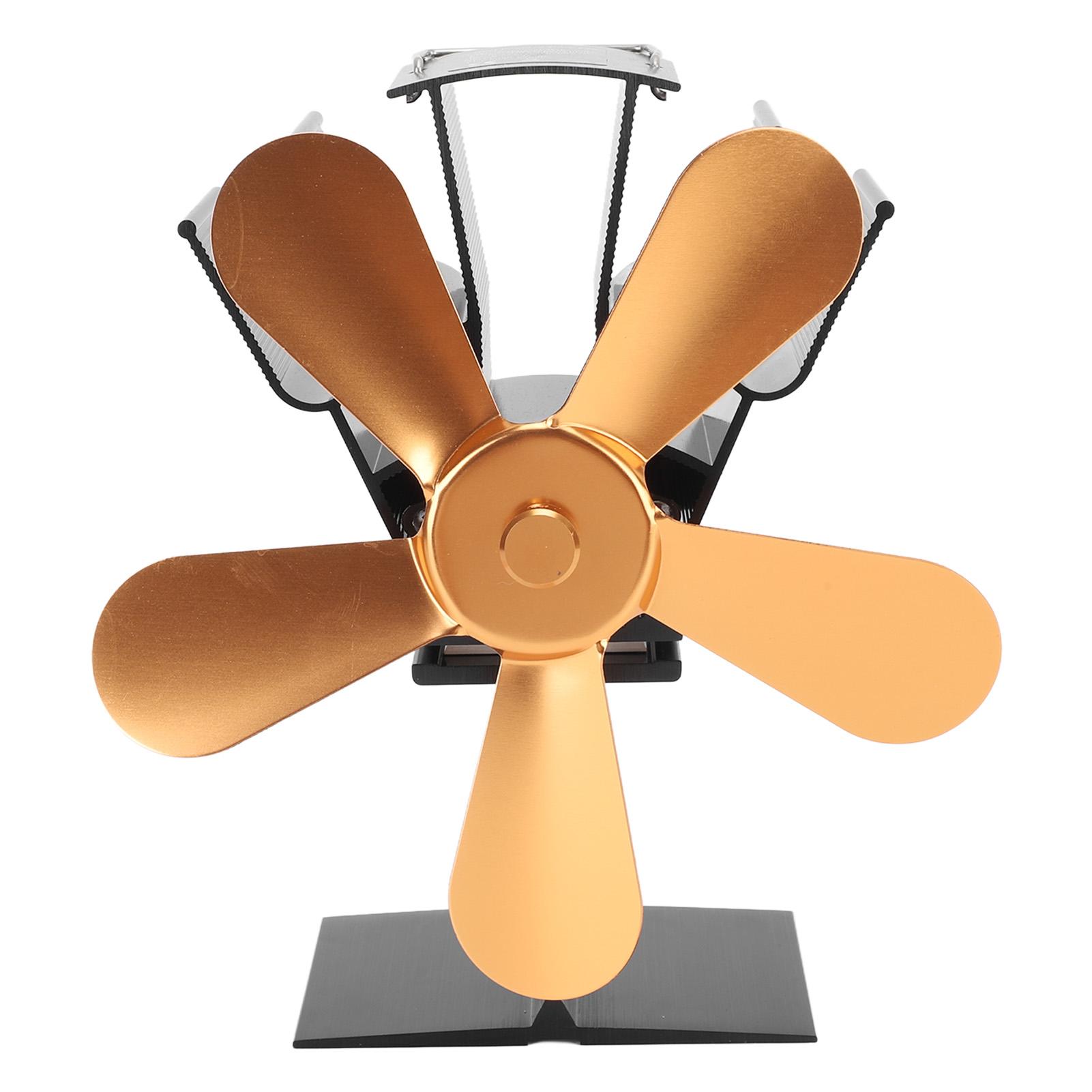 

Вентилятор для дровяной печи с 5 лопастями, вентилятор для камина, вентилятор для дровяной печи, работающий на пеллетах золотой