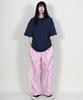 Deumakeu Flower Pattern Side One-Pleat Semi-Wide Pants Hot Red