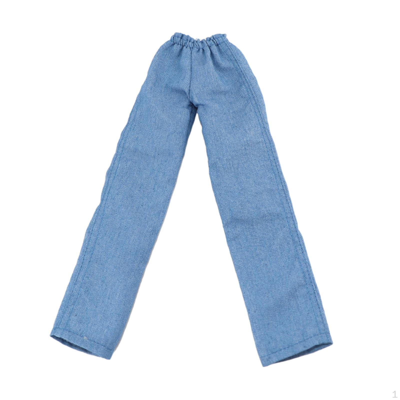 

1/6 Scale Action Figure Pants Jeans Loose Fit Elastic Waist Trendy Long for 12 inch Man Body