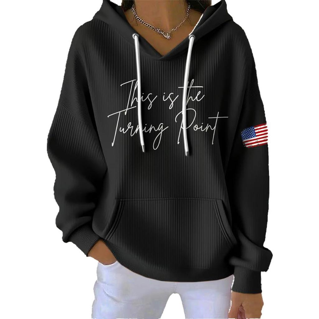 Women's Fashionable Solid Color Long Sleeved Casual Pullover Sweatshirt Top