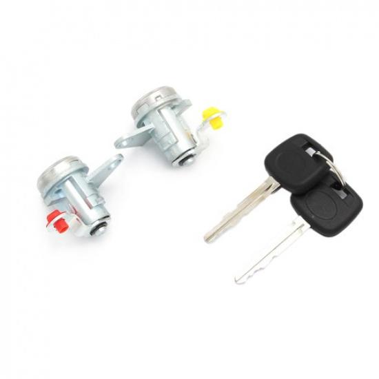 Pair Of Front Door Lock Cylinder With Key LH&RH Fit For 1996-2000 Toyota RAV4
