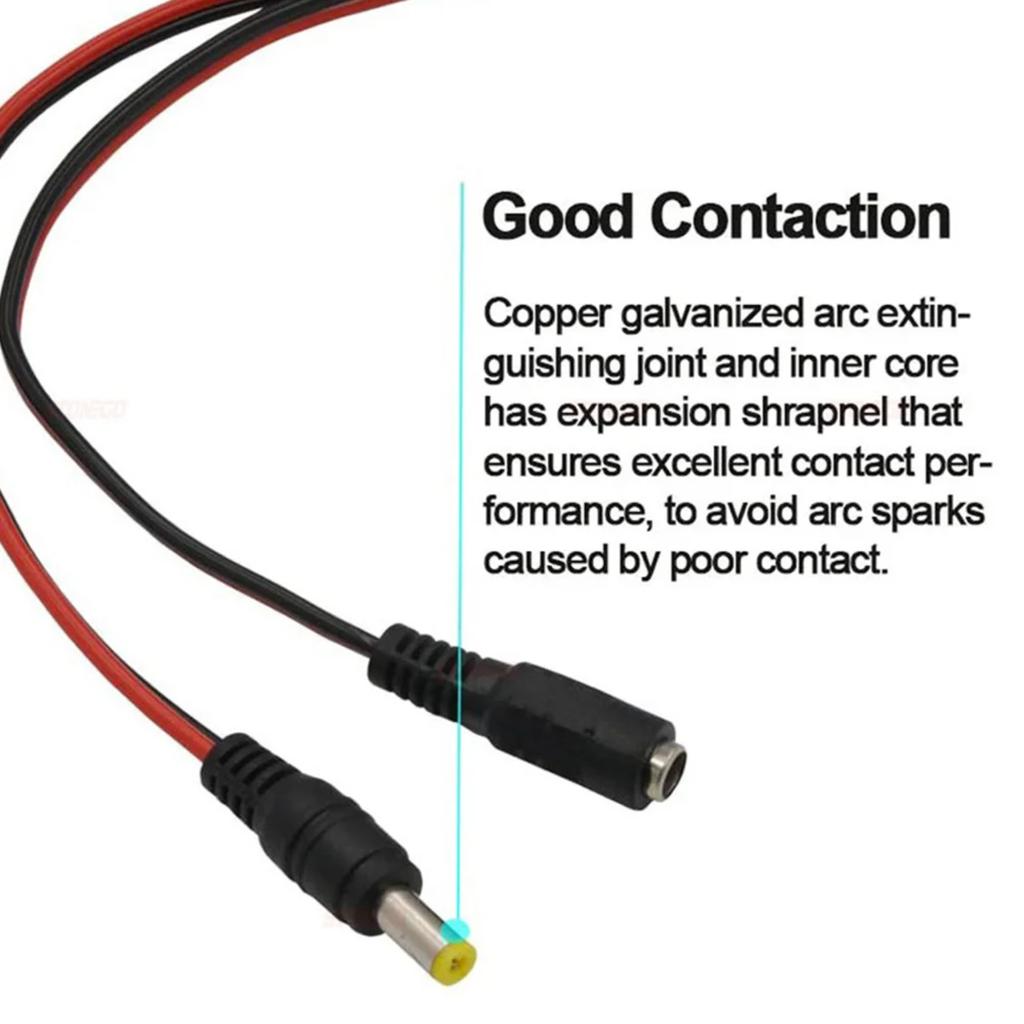 20/50PCS High-Quality 12V DC Male Female Connectors for Strip Lights - 5.5mm X 2.1mm Power Supply Adapter Plug Cable Wire Line J
