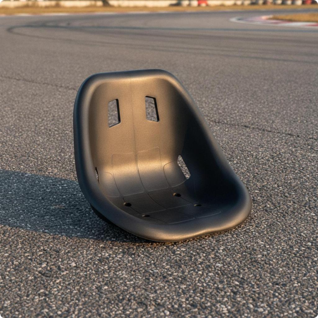 PreDrilled Balance Kart Seat | Ribbed Underside Structure, Sturdy Molded Shape, slide
