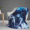 Tie Dye Blue Throw Blankets All Season Ultra Soft Warm Fleece Blanket for Home Bed Sofa Couch Chair Outdoor Travel Camping 50x40