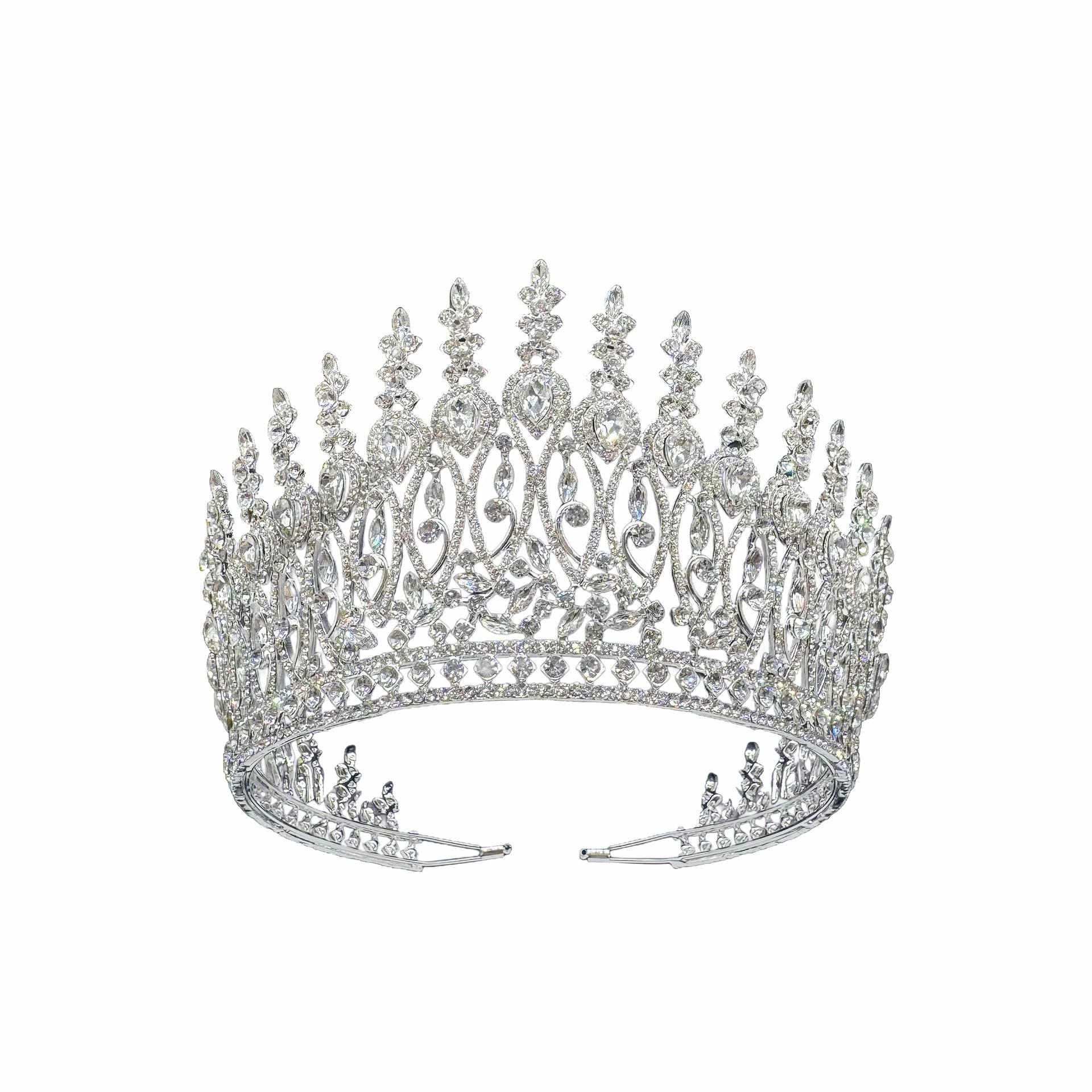 

Baroque Queen Crowns for Women Crystal Zircon Big Bridal Tiara Crown for Wedding Pageant Miss Universe Diadem Bride Headpiece