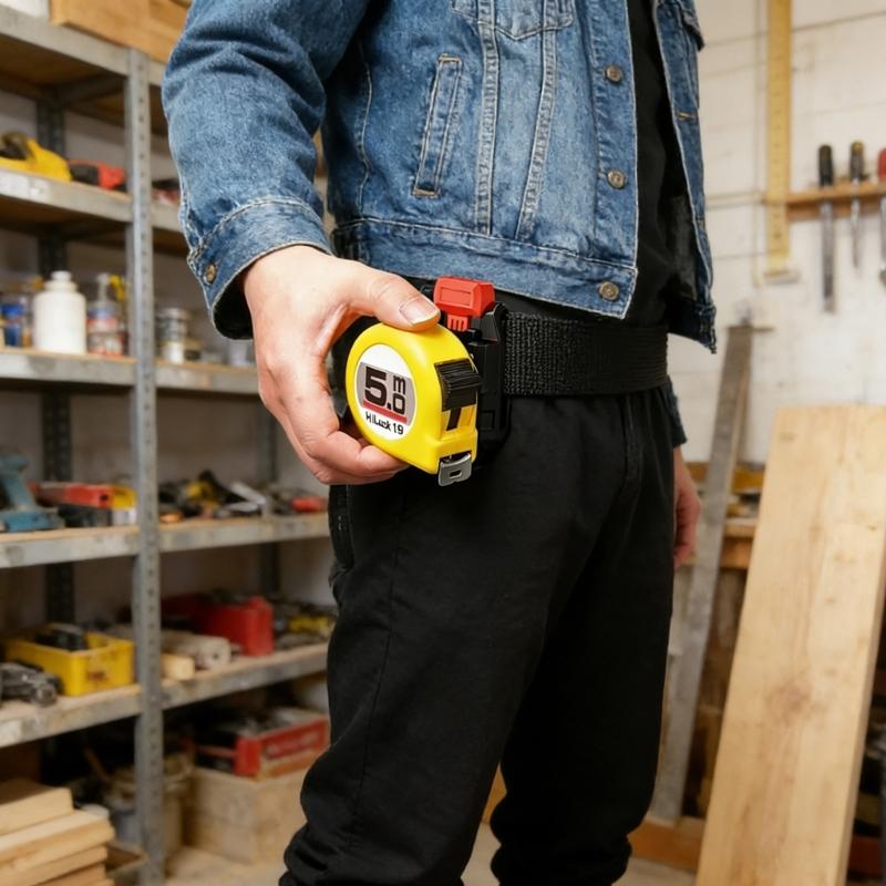 Universal Retractable Tape Measure Hook Mount With Press Button Release Fit Most Standard Measuring Tool 80x43mm