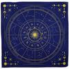 Tarot Reading Cloth Zodiac Wheel Navy Gold 75x75cm