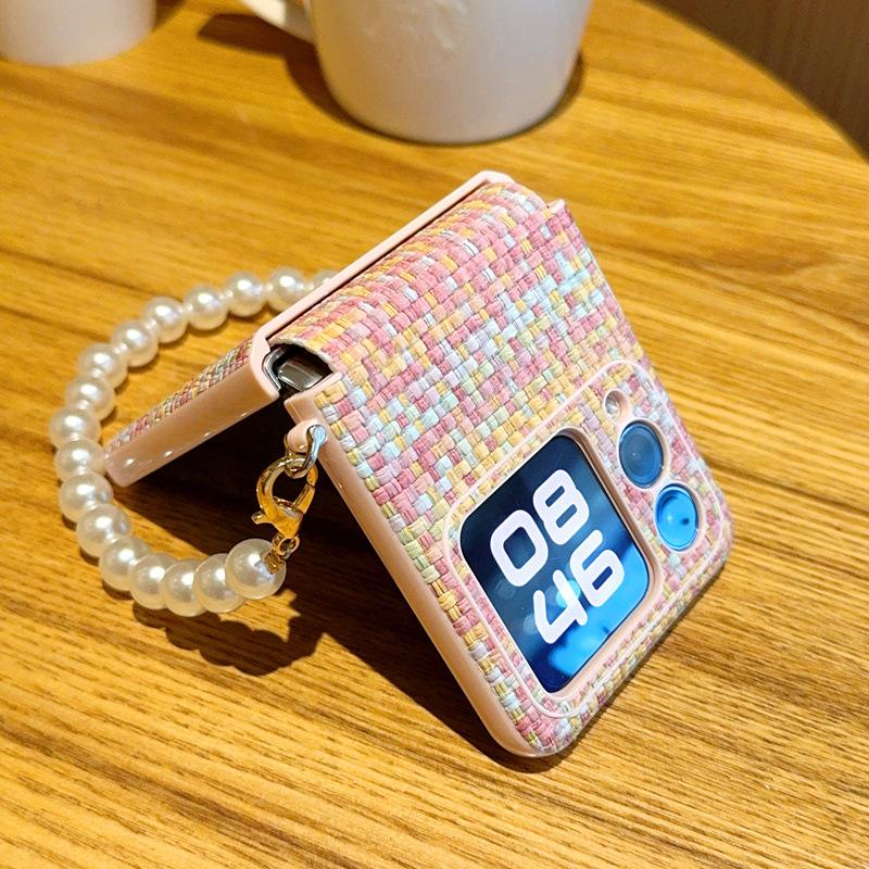 Suitable for Huawei Novaflips Mobile Phone Case Wristband Pearl Bracelet Novaflip Folding Screen Woven Small Fragrance