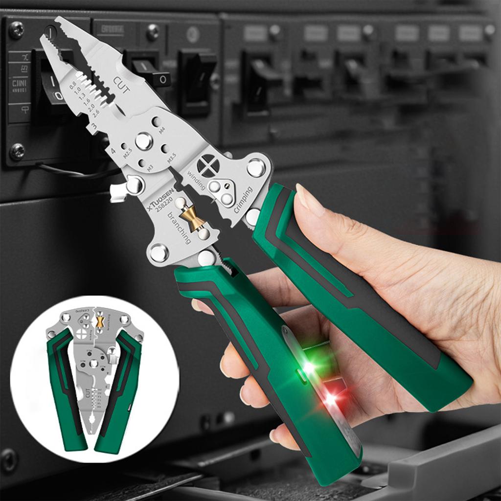 Foldable Wire Stripper With Electricity Measurement Function Dually Alarms Multifunctional Professionally Electrician's Pliers Cable Stripping Pliers