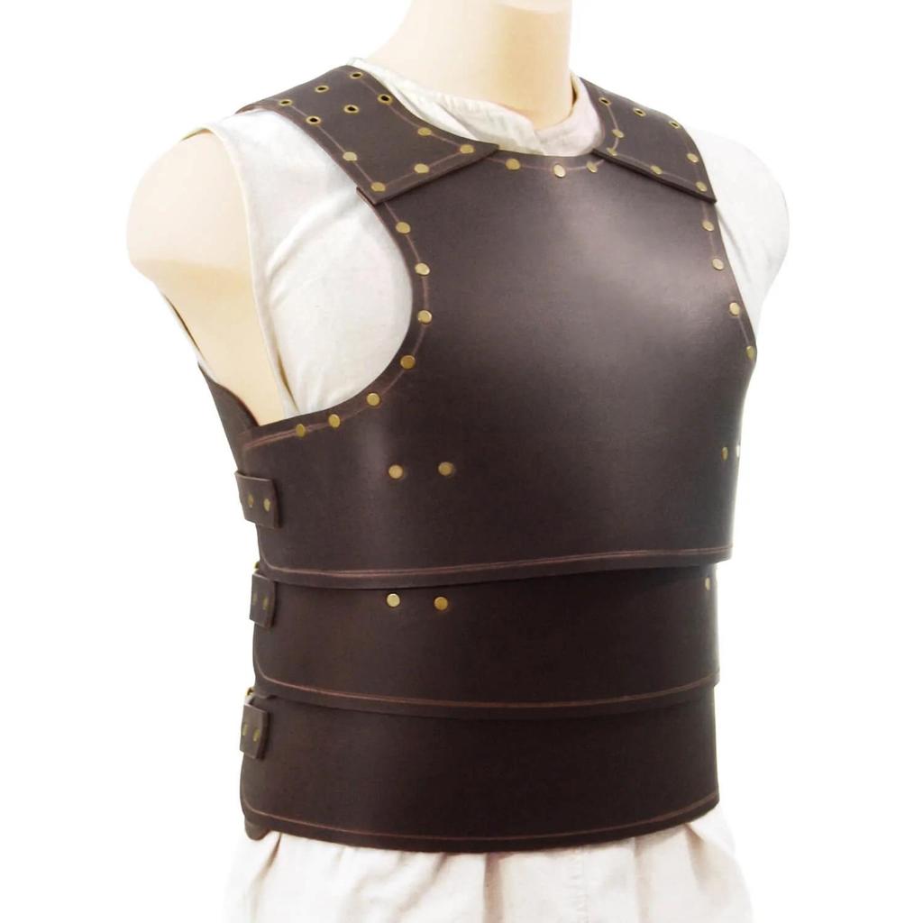 Średniowieczna skórzana zbroja kamizelka Gladiator Samuraj Cosplay Sprzęt ochronny