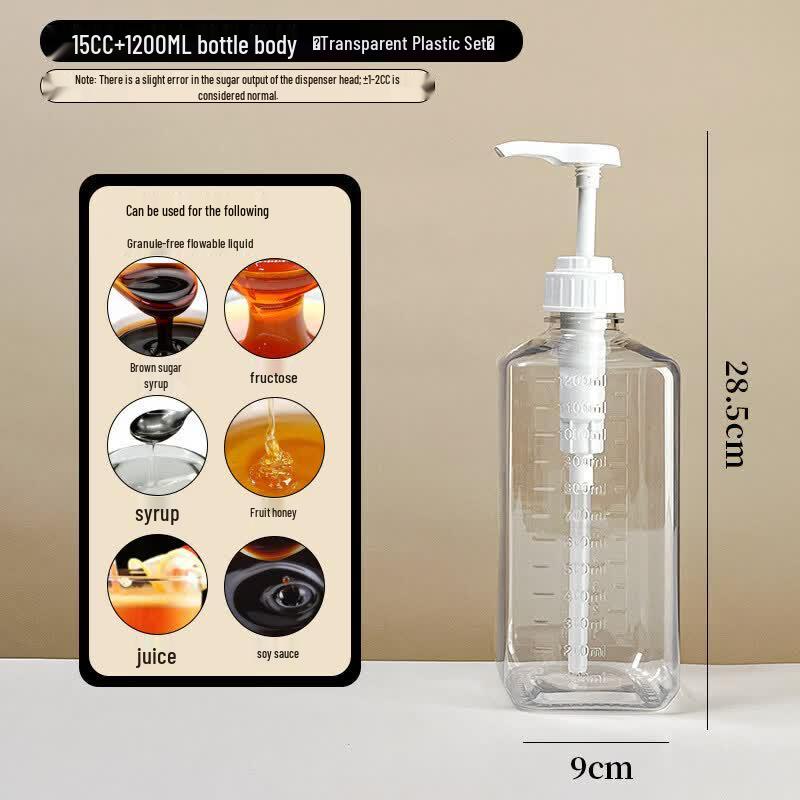 ZISIZ Quantitative Syrup Dispenser Bottle with Pump