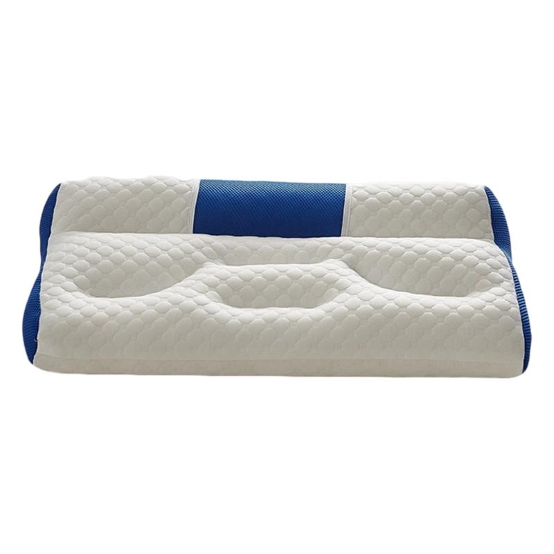 

Orthopedic Neck Support Pillow Firmness Cooling Meshes Cover Enhances Spinal Alignment For Side Back Sleepers 30x55cm синий