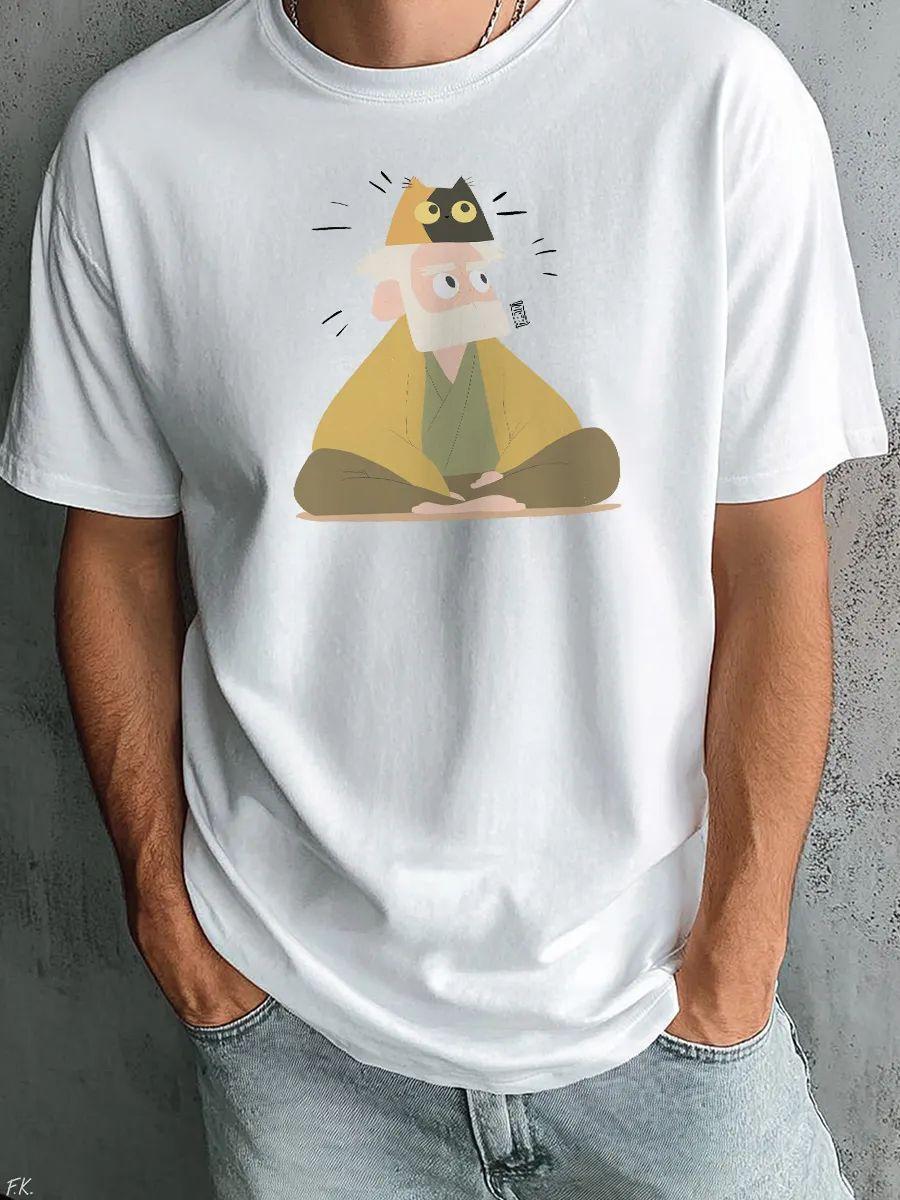 Oversized T‑shirt with anime‑style teacher print 3XL