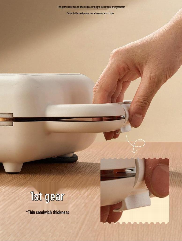 Dual-Disc Breakfast Sandwich Maker - Multifunctional Electric Griddle for Home.